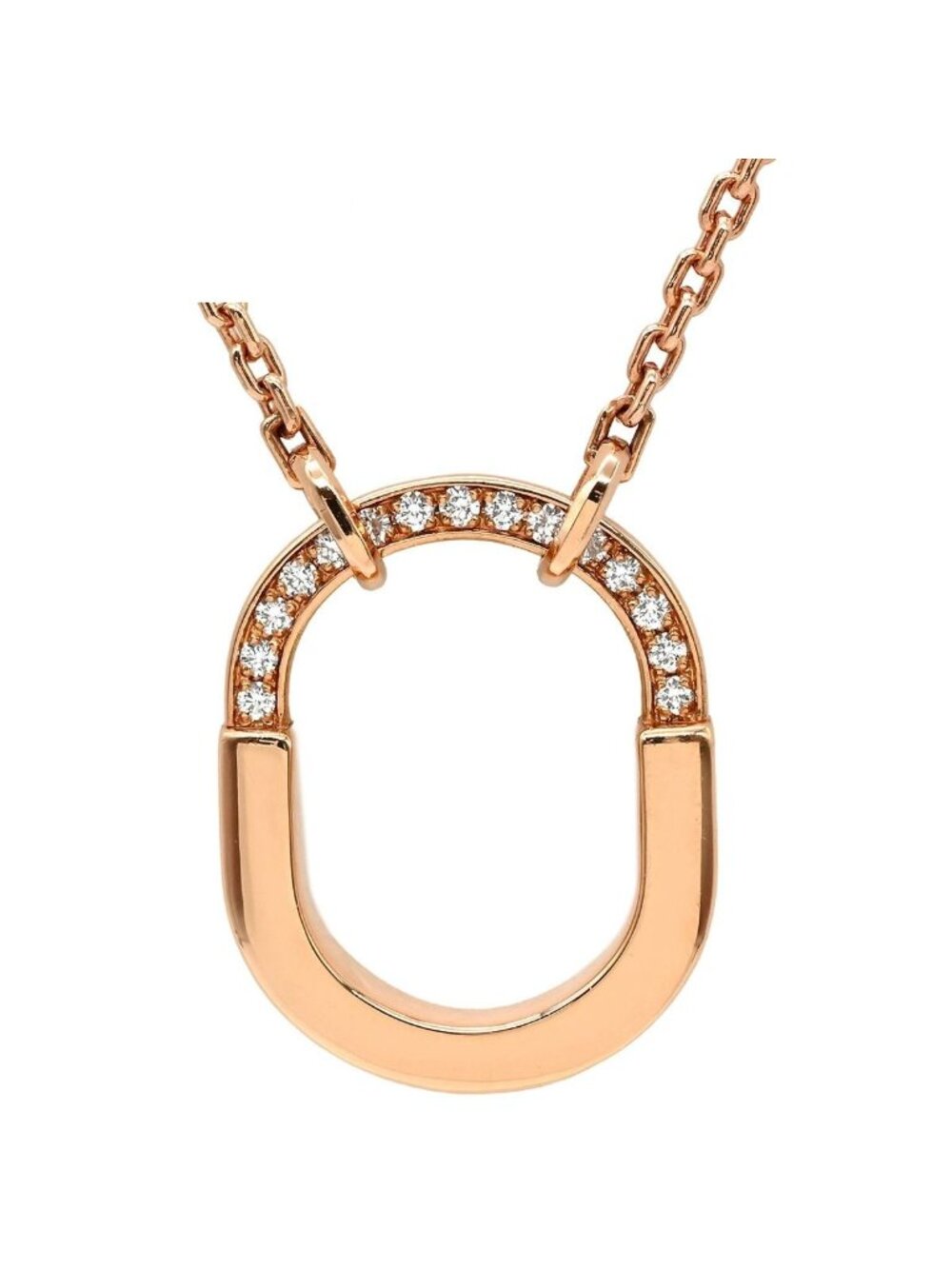 Tiffany & Co Necklace Lock Small Pendant Rose Gold Pink T&Co 18k Diamond